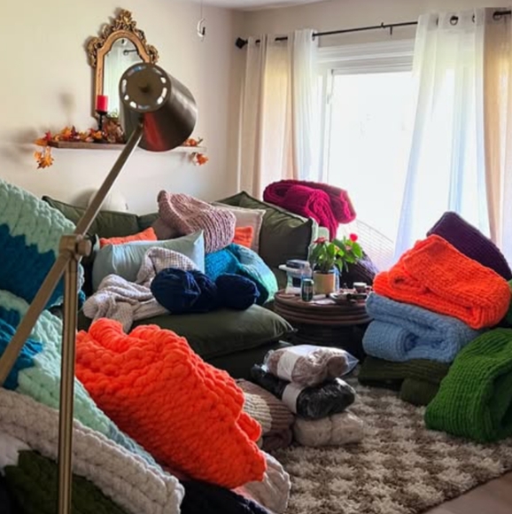 WARM KNIT UP Oversized Sweater Coat size XL.Bright Pink color.UNISEX - Picture 2 of 6